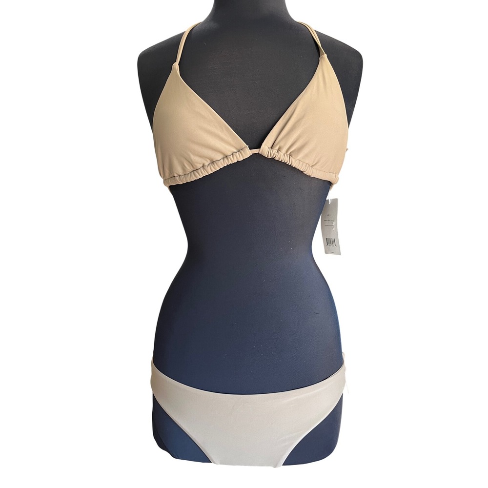 Vince Taupeh Triangle Bikini Top and Bottom Set SWVC131LR NWT Size M